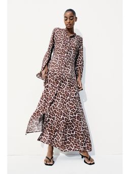 H&M - Women Brown Trumpet-Sleeved Dress