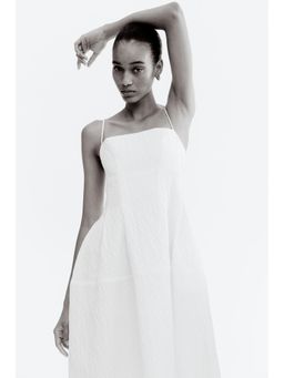H&M - Women White Jacquard-Weave Dress