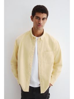 H&M - Men Yellow Regular Fit Corduroy Shirt