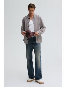 H&M - Men Grey Regular Fit Textu Shirt