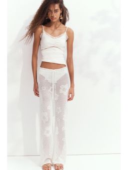 H&M - Women White Lace-Detail Strappy Top