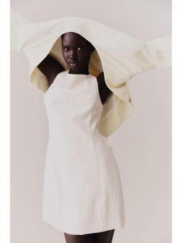 H&M - Women White Square-Neck Twill Dress