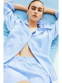 H&M - Women Blue Poplin Shirt
