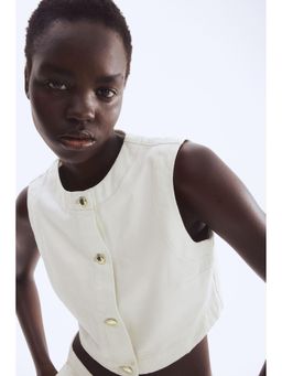 H&M - Women White Denim Waistcoat