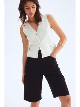 H&M - Women White Fine-Knit Waistcoat