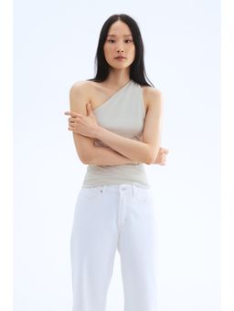 H&M - Women Beige One-Shoulder Top