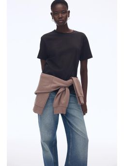 H&M - Women Brown Oversized Cotton T-Shirt