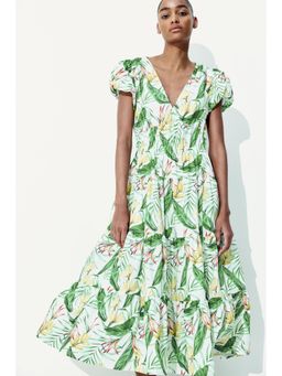 H&M - Women White Tie-Skirt Poplin Dress