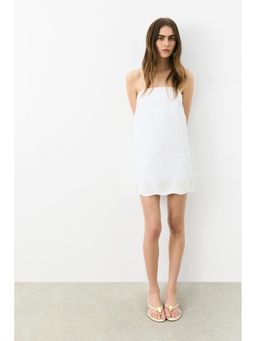 H&M - Women White Bead-Embellished Bandeau Dress