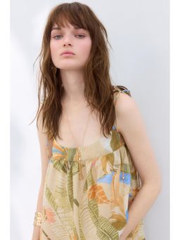 H&M - Women Beige Tie-Strap Maxi Dress