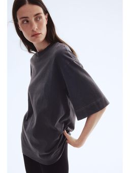 H&M - Women Grey Oversized Cotton T-Shirt