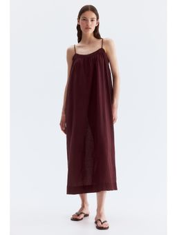 H&M - Women Red Crinkled Strappy Dress