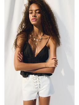 H&M - Women Grey Braid-Detail Strappy Top