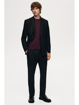 H&M - Men Black Regular Fit Tape Trousers