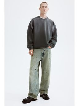 H&M - Men Grey Oversized Fit Washed Sweatshirt