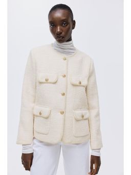 H&M - Women Beige Boucle Jacket