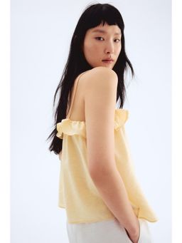 H&M - Women Yellow Frill-Trimmed Strappy Top