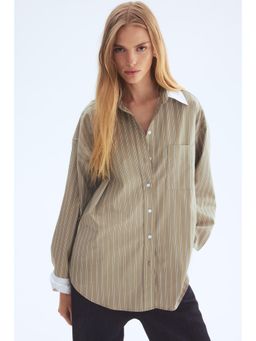 H&M - Women Green Poplin Shirt