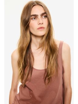 H&M - Women Orange Cotton Vest Top