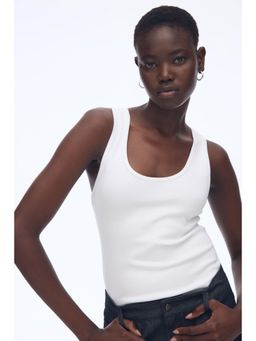 H&M - Women White Cotton Jersey Body