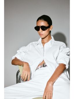 H&M - Women White Cotton Poplin Shirt