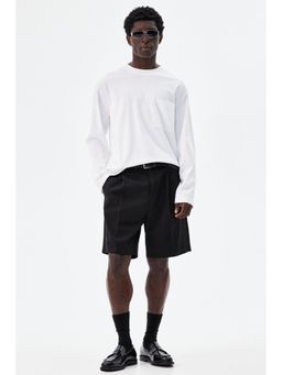 H&M - Men White Loose Fit Long-Sleeved Jersey Top