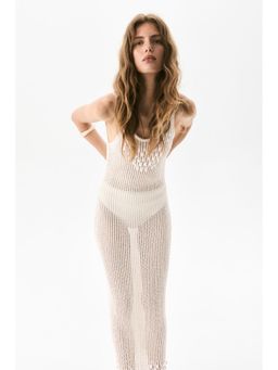 H&M - Women White Bead-Embellished Knitted Dress
