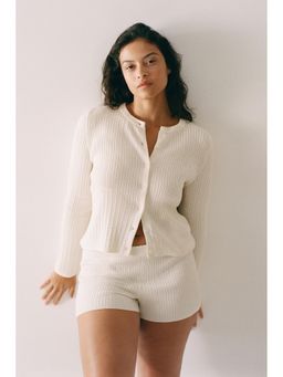 H&M - Women White Cable-Knit Cardigan