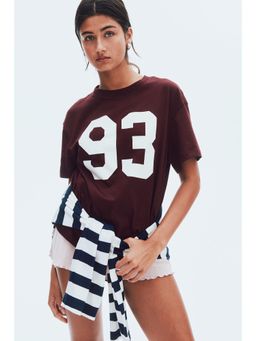 H&M - Women Red Loose-Fit T-Shirt