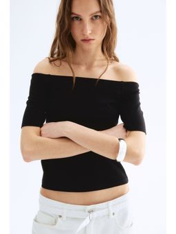 H&M - Women Black Off-The-Shoulder Top