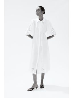 H&M - Women White Broderie Anglaise Shirt Dress