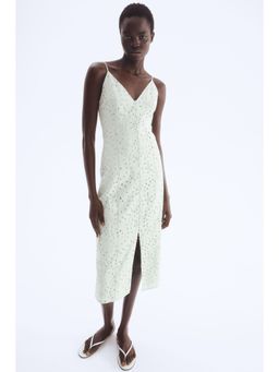 H&M - Women Green Broderie Anglaise Strappy Dress