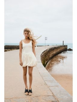 H&M - Women White Bubble-Hem Dress