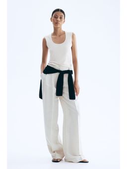 H&M - Women Beige Microfibre Vest Top