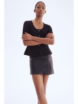 H&M - Women Black Short-Sleeved Cardigan