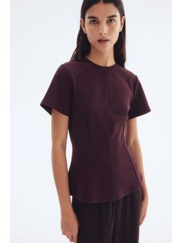 H&M - Women Burgundy Waisted Top