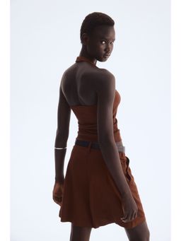 H&M - Women Brown Halter Neck Vest Top
