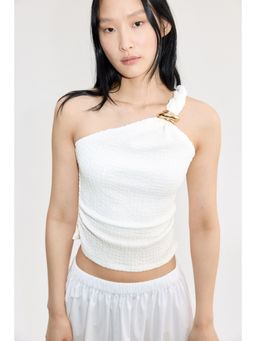 H&M - Women White One-Shoulder Top
