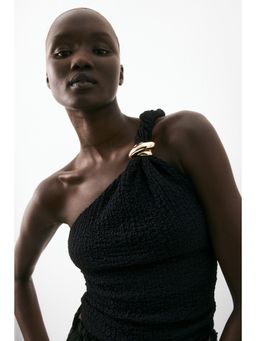 H&M - Women Black One-Shoulder Top