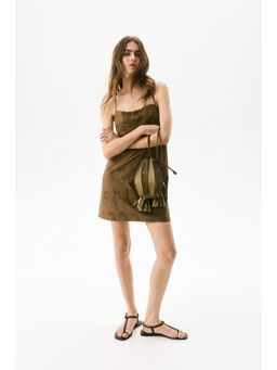 H&M - Women Brown Embroide Strappy Dress