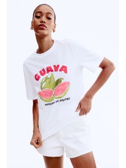 H&M - Women White Printed T-Shirt