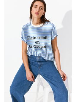 H&M - Women Blue Printed T-Shirt