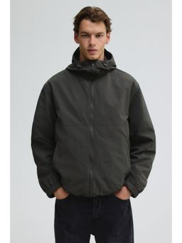 H&M - Men Green Hooded Windbreaker