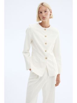 H&M - Women White Linen-Blend Blazer