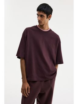 H&M - Men Purple Oversized Fit T-Shirt