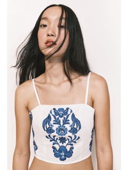 H&M - Women Multi-Color Bead-Detail Strappy Top