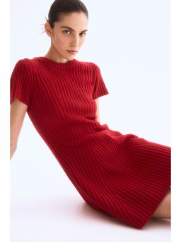 H&M - Women Red Rib-Knit Dress