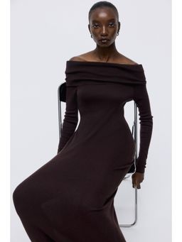H&M - Women Brown Off-The-Shoulder Dress
