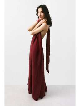 H&M - Women Red Maxi Halter Neck Dress