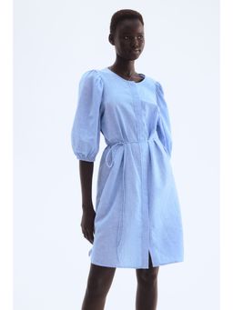H&M - Women Blue Linen-Blend Dress